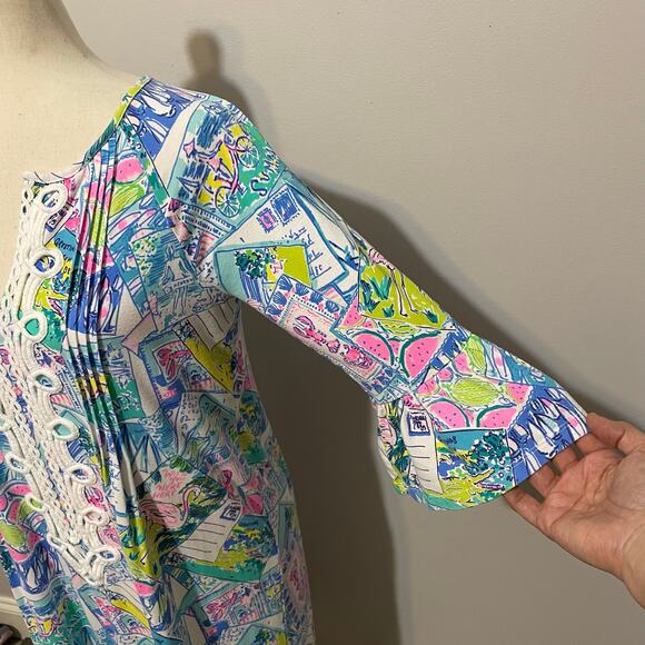 Lilly Pulitzer Women's Krysta Tunic Shift Dress Wish You Were Here size S Multi - Picture 10 of 15